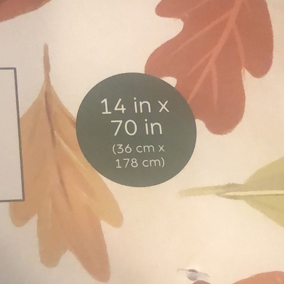 NWT Sage & Oak Decorative Table Runner Gold Stitch Leaves Beige 70 inches - Picture 6 of 9